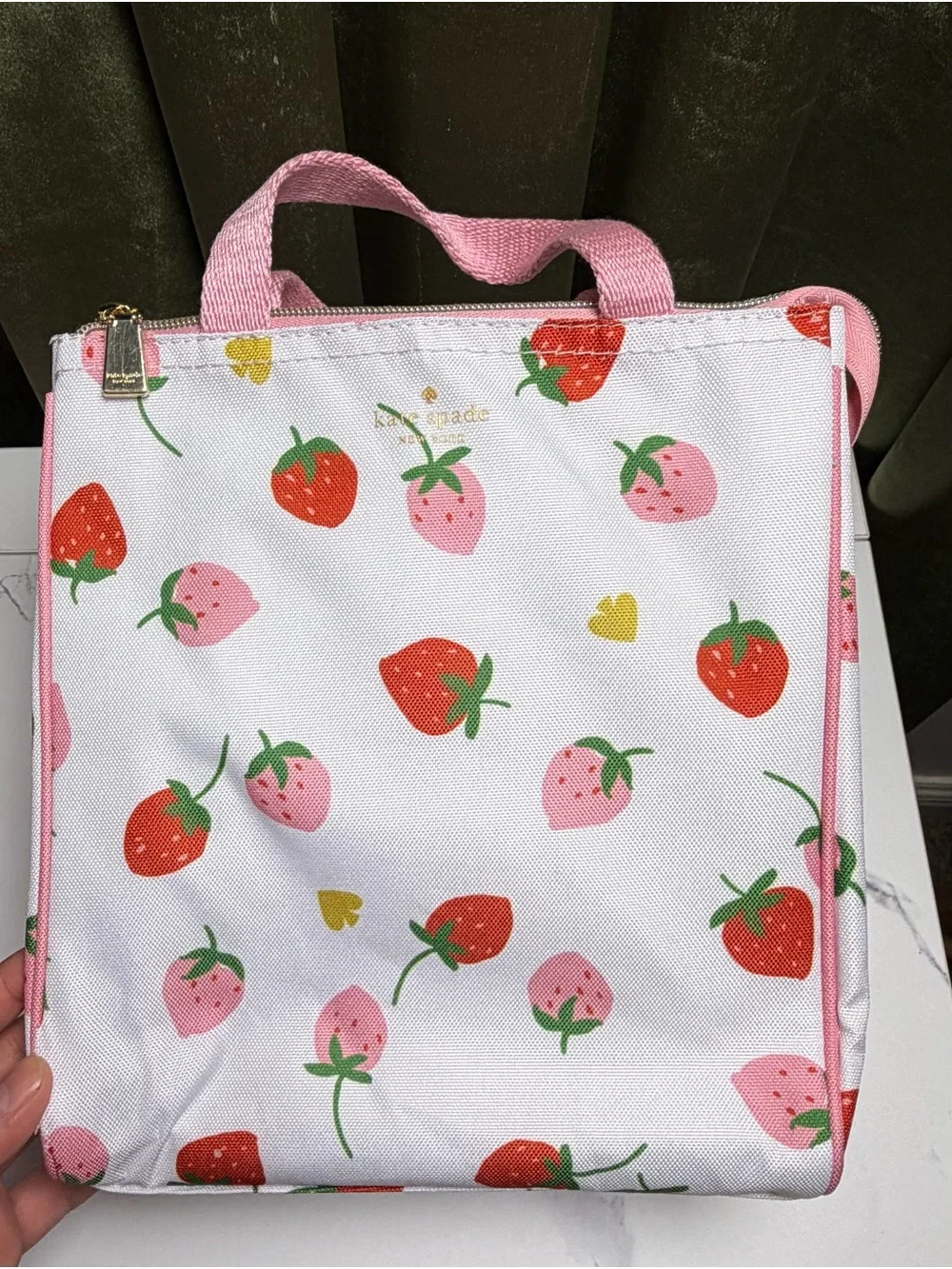 Bundle- Kate Spade Strawberry Print Lunch Bag, Keychain & More